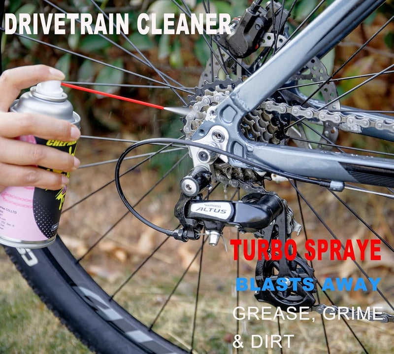 CHEPARK Cleaning Kit-Bike Wash & Drivetrain Essentials Kit with bike clean,Bicycle Degreaser,dry Lubricant,Cleaning Brush Tool-Bike Maintenance for Mountain Road Gravel Bikes - Image 3